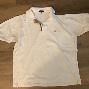 Men’s White Burberry polo